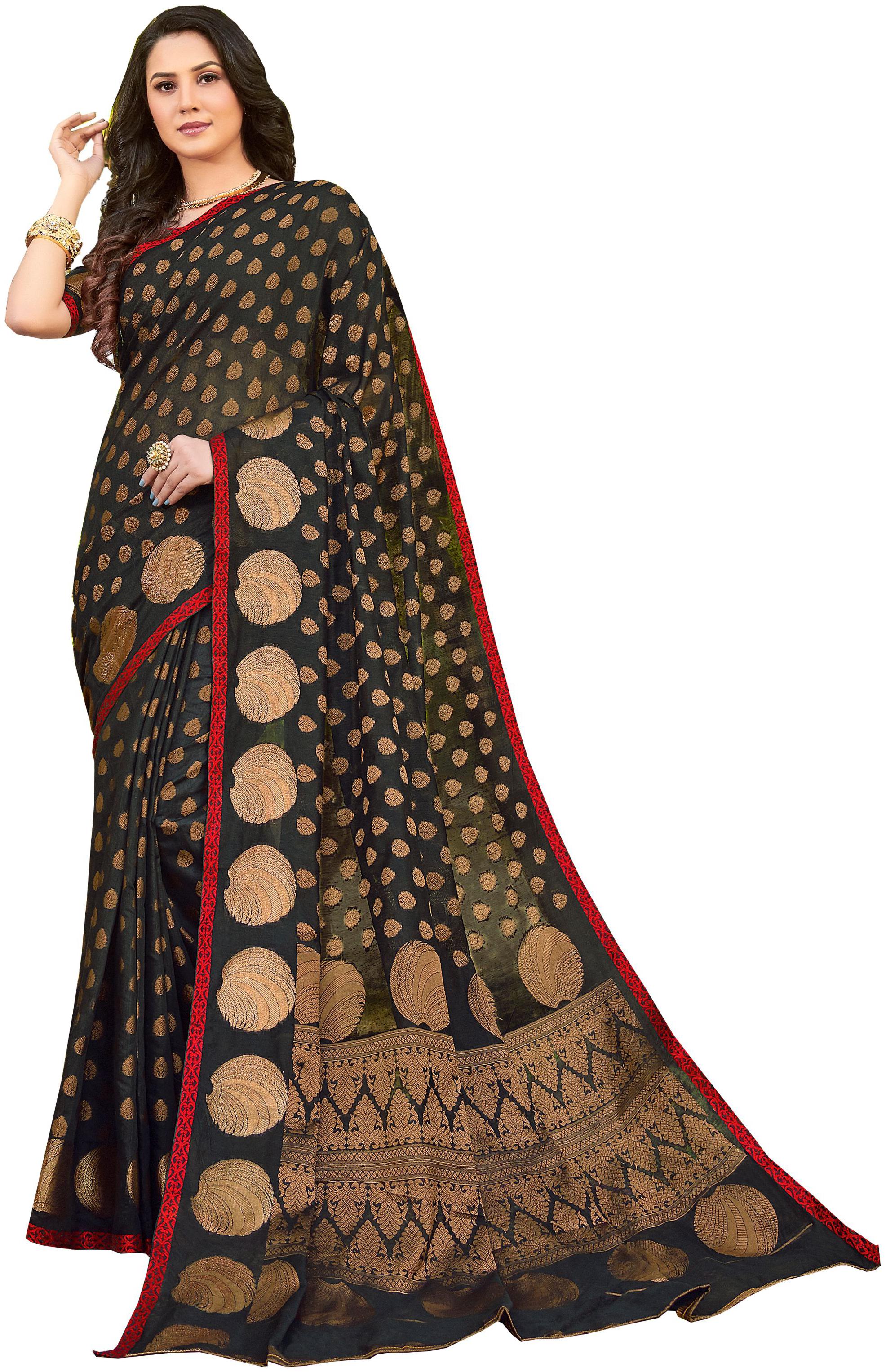 

Sangam Prints Women Silk Sarees Black