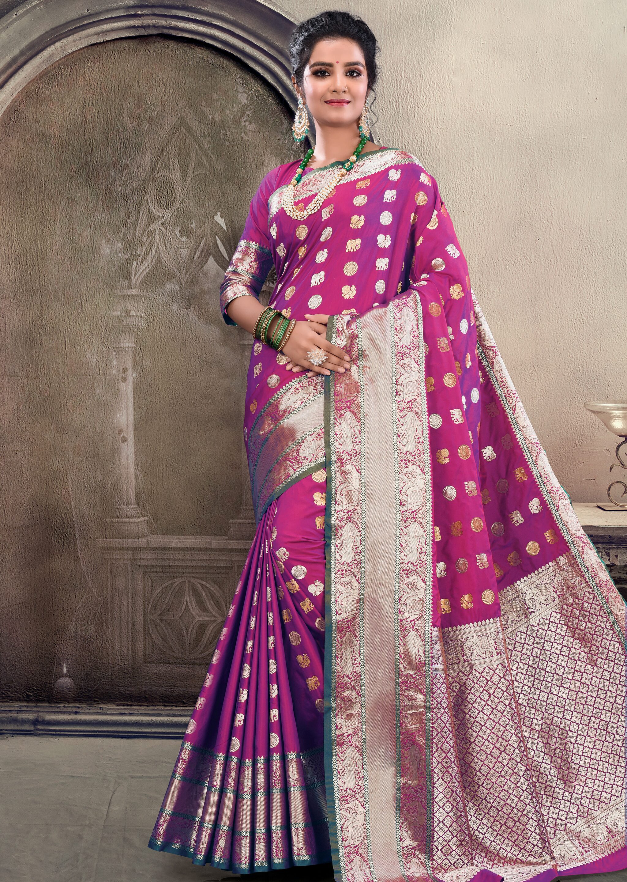 

Sangam Prints Women Silk Regular Saree -Purple