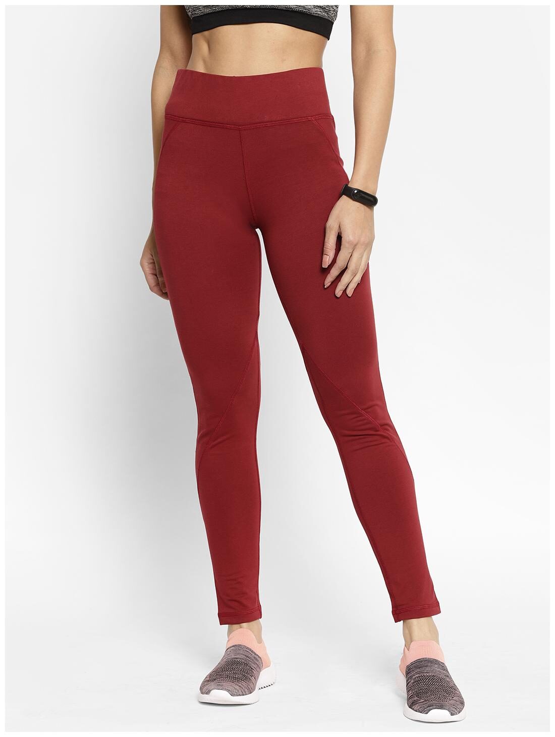 

Sapper Women Slim fit Blended Solid Track pants - Red