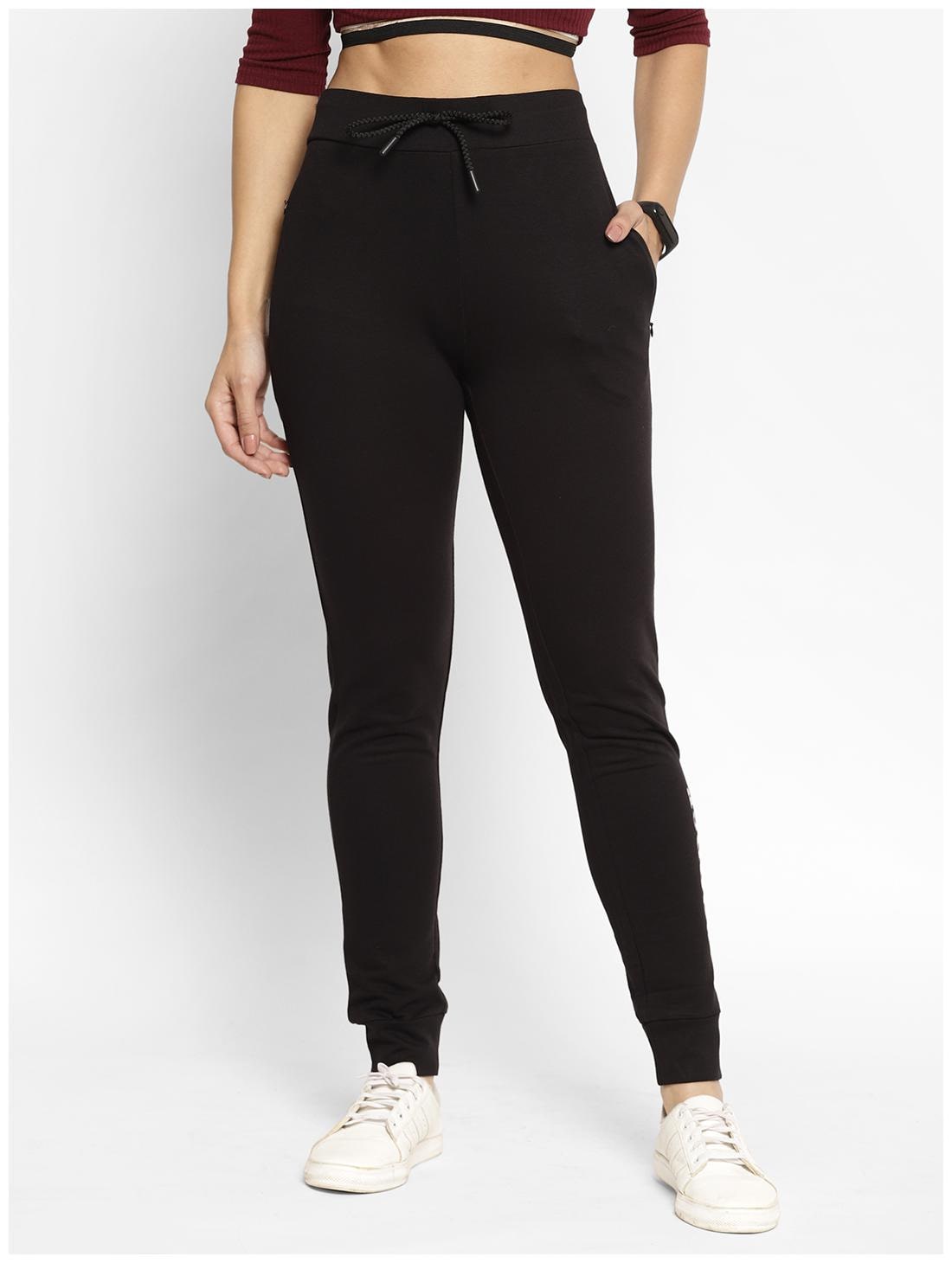 

Sapper Blended Black Solid Jogger For Women