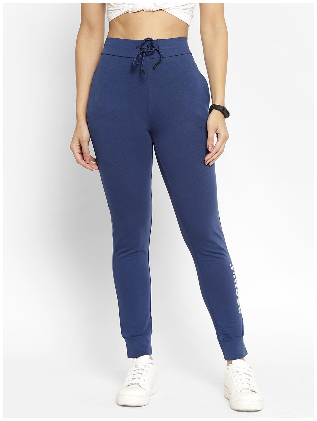 

Sapper Blended Blue Solid Jogger For Women
