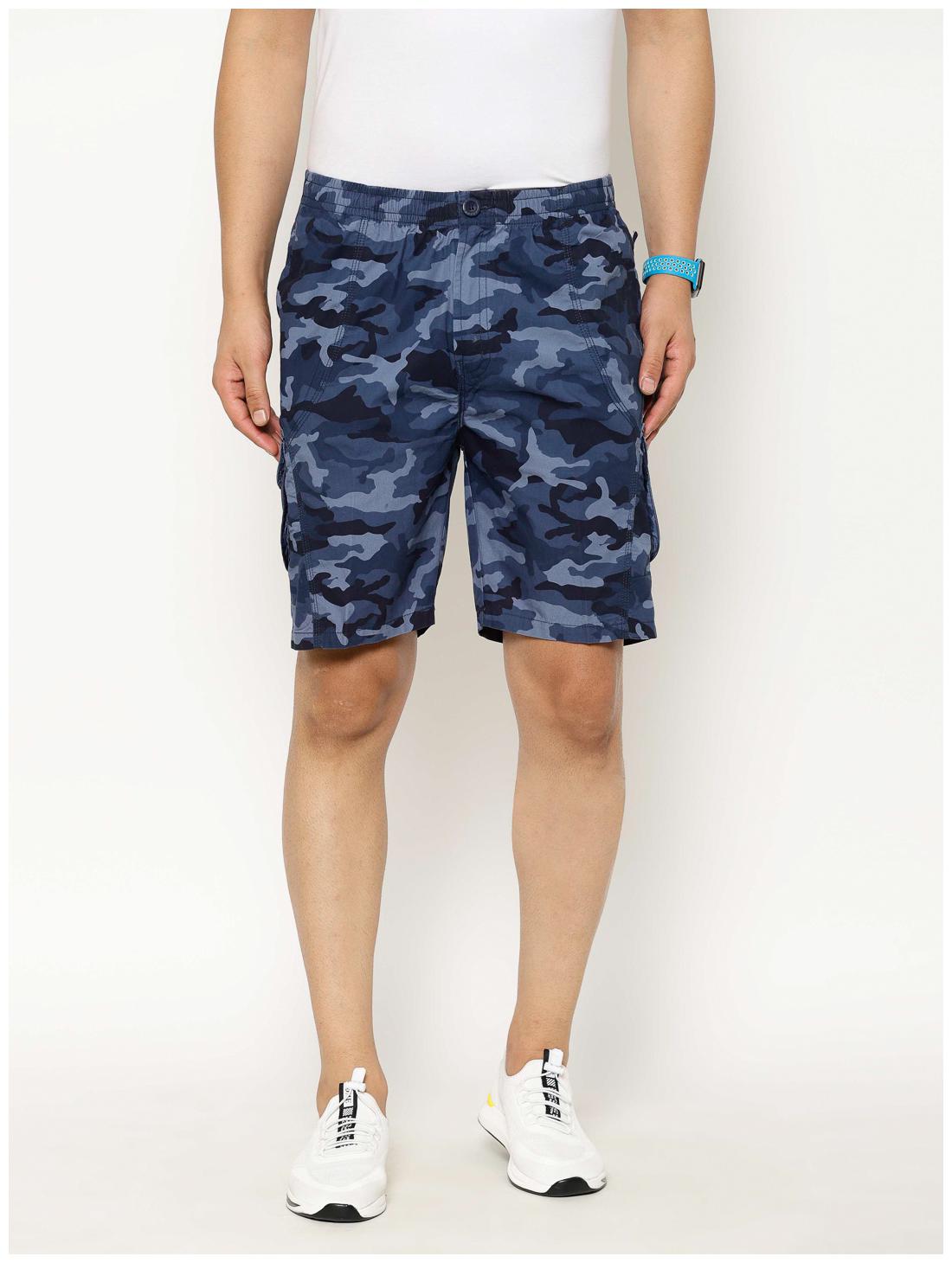 

Sapper Men Blue Regular Fit Cargo Shorts