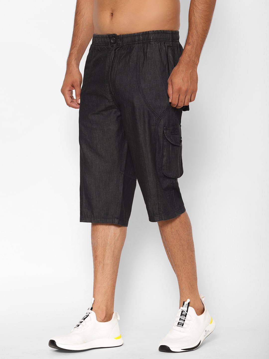 

Sapper Men Black Regular Fit Denim Shorts