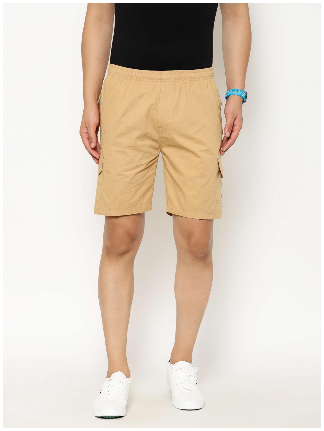 

Sapper Men Beige Regular Fit Cargo Shorts