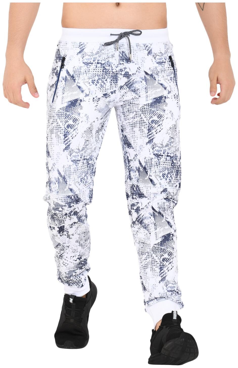 

Sapper Cotton Printed White Color Joggers For Men