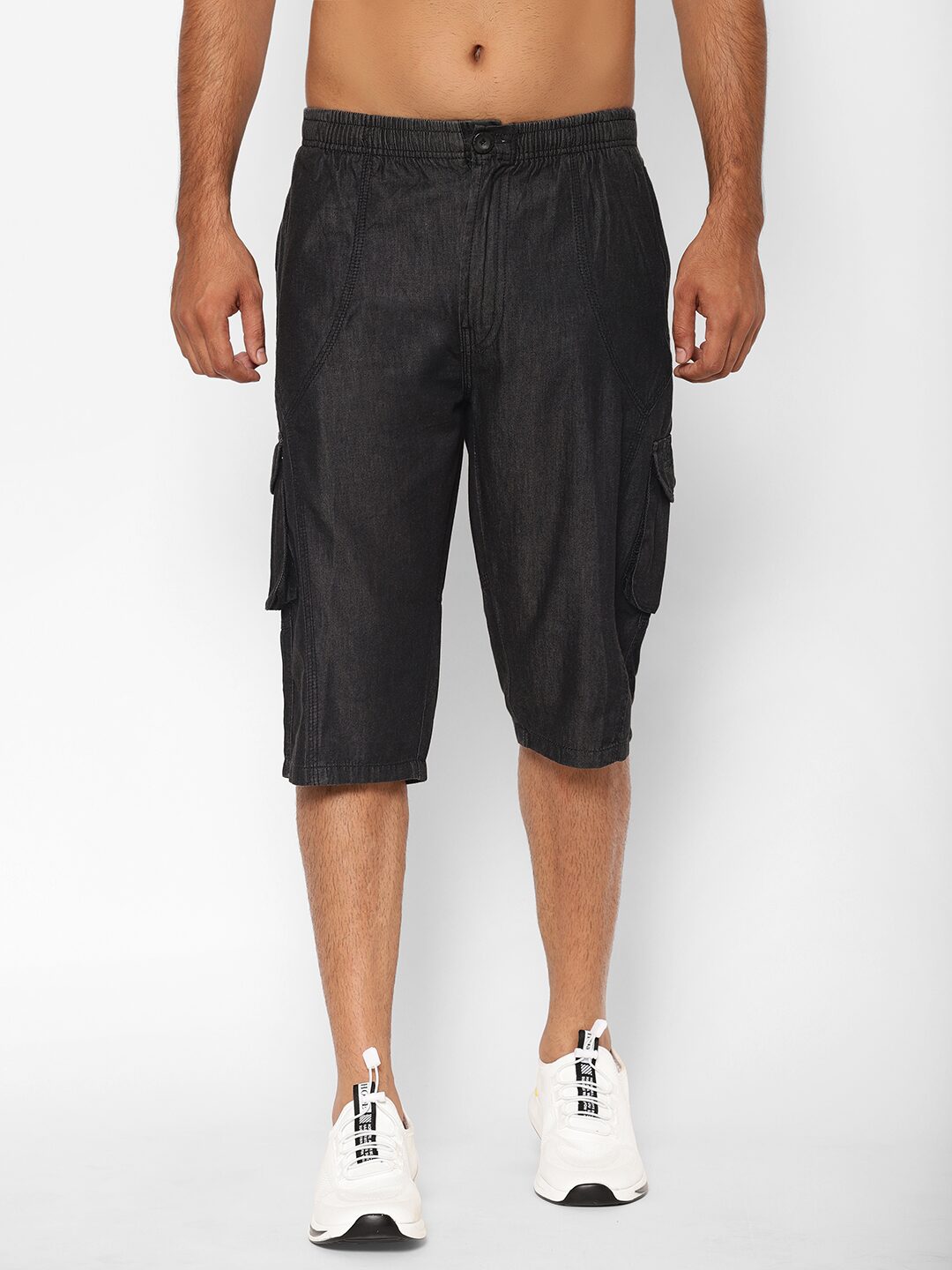 

Sapper Men Black Regular Fit Denim Shorts