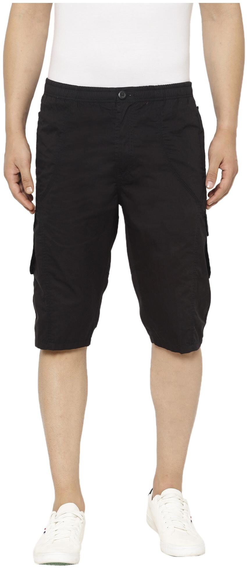 

Sapper Men Black Slim Fit Cargo Shorts