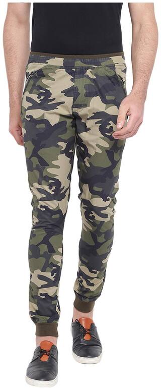 Sapper Men Yellow Camouflage Slim fit Joggers