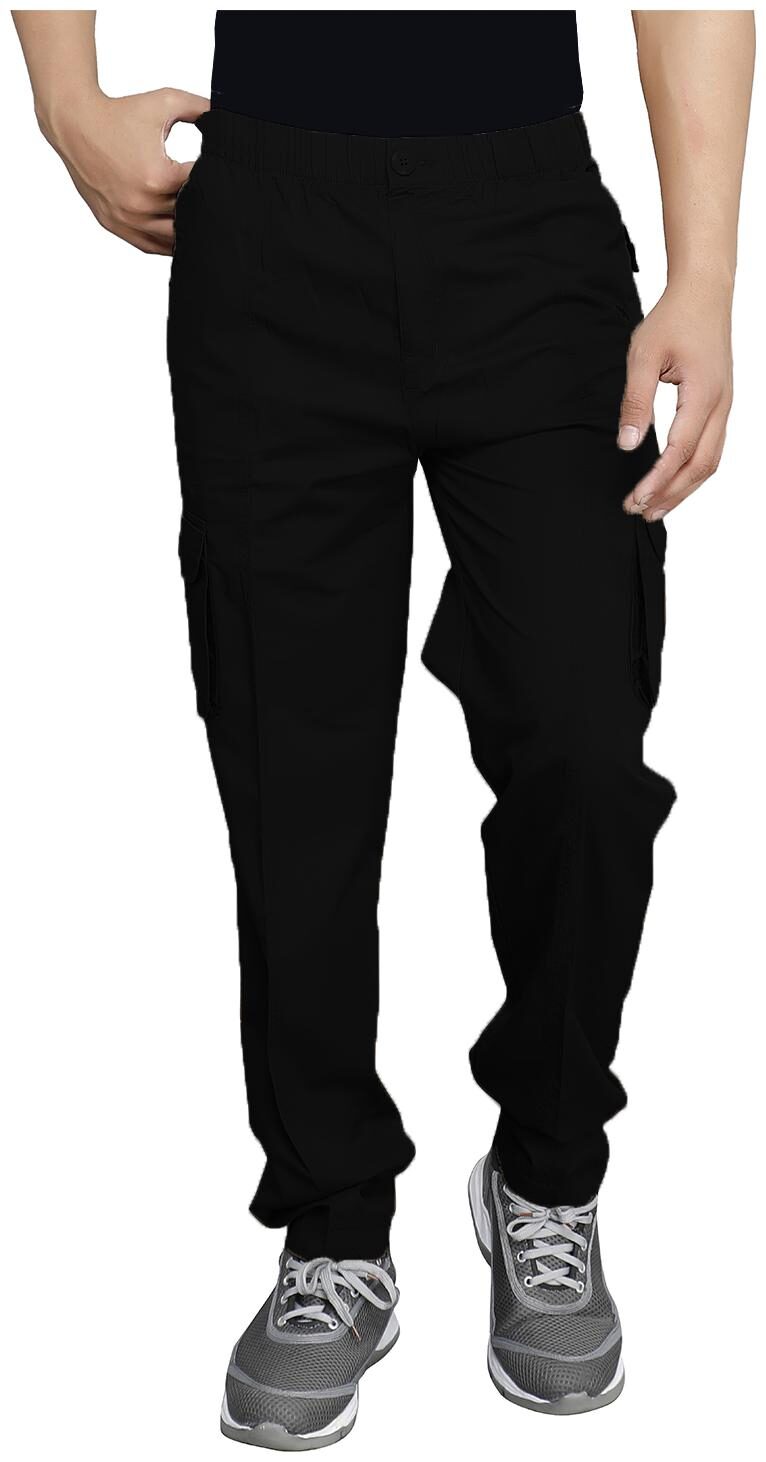 

Sapper Men Black Solid Regular fit Wrinkle free Cargos