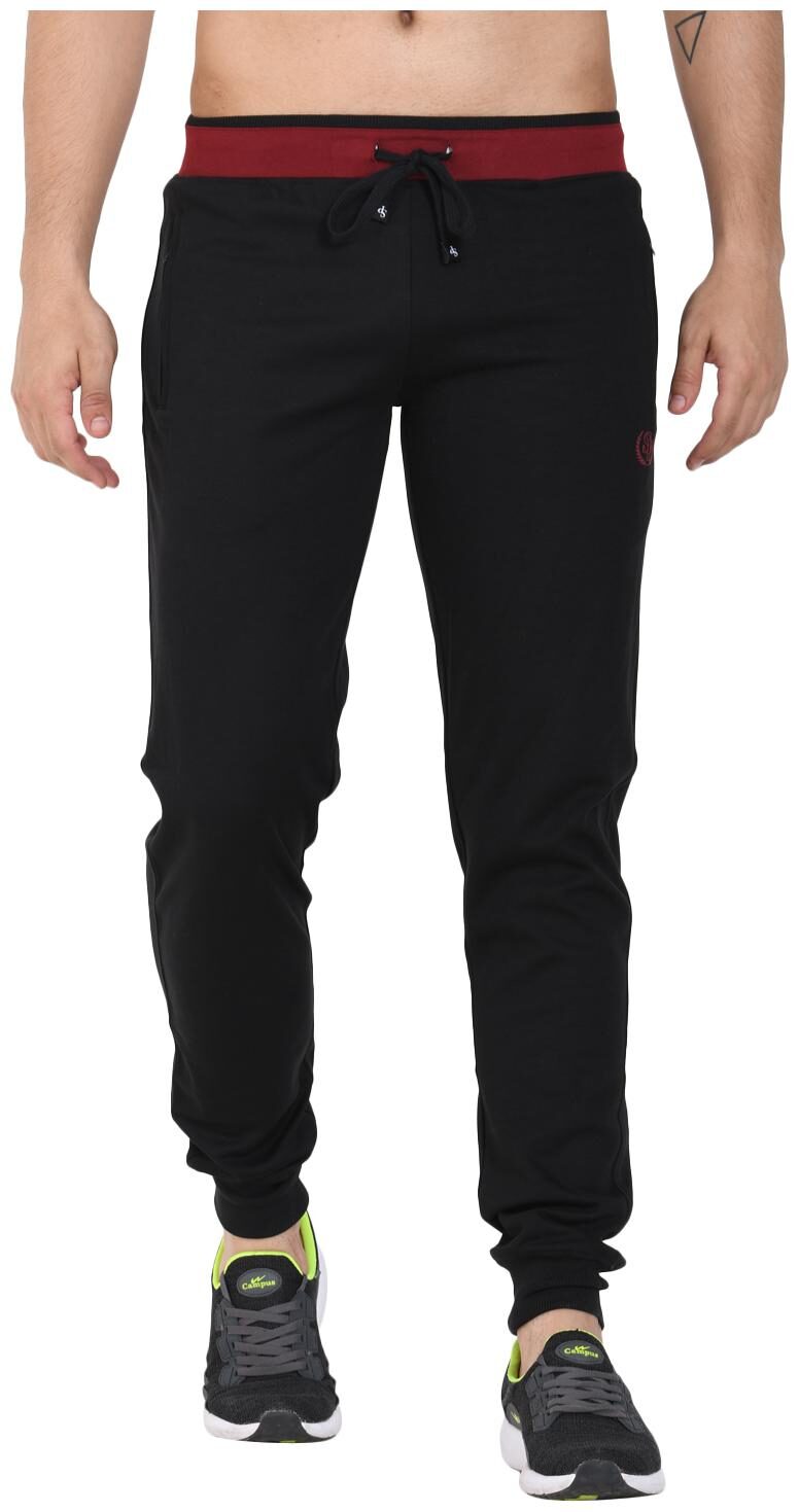 

Sapper Men Cotton Lycra Slim Fit Track Pants Black color