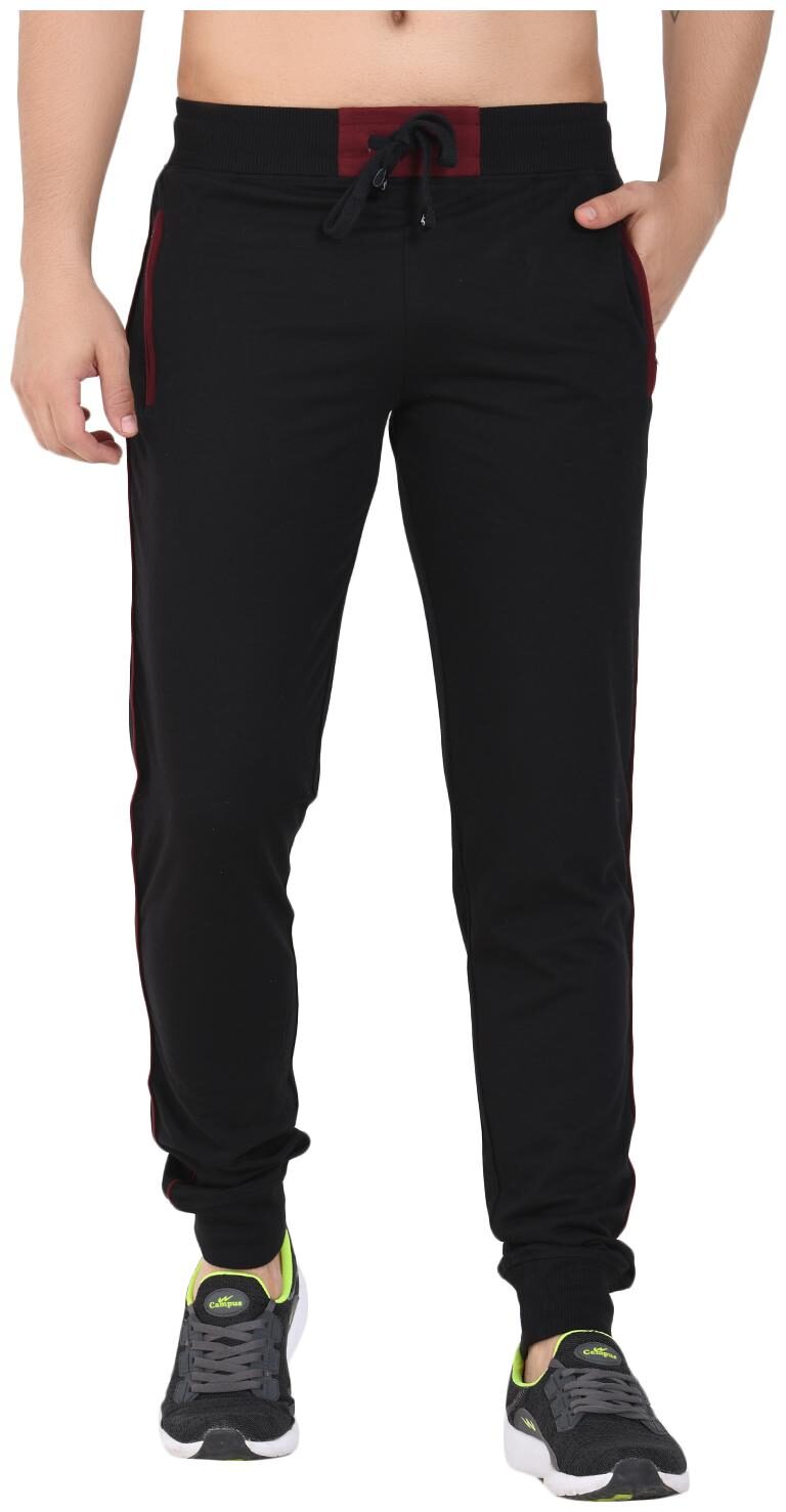 

Sapper Men Cotton Lycra Slim Fit Track Pants Black color