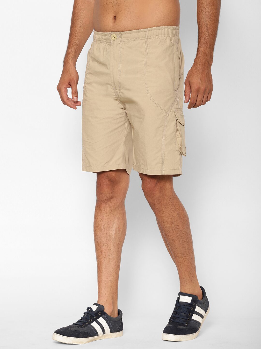 

Sapper Men Beige Regular Fit Cargo Shorts