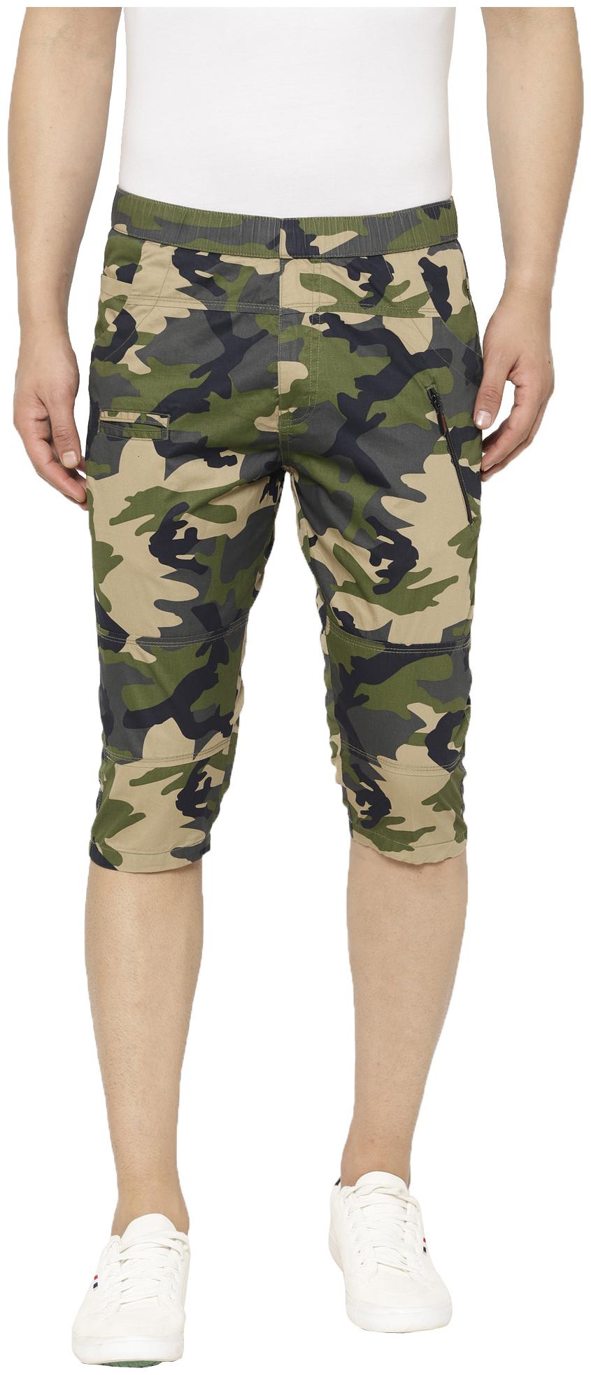 

Sapper Men Green Slim Fit Cargo Shorts