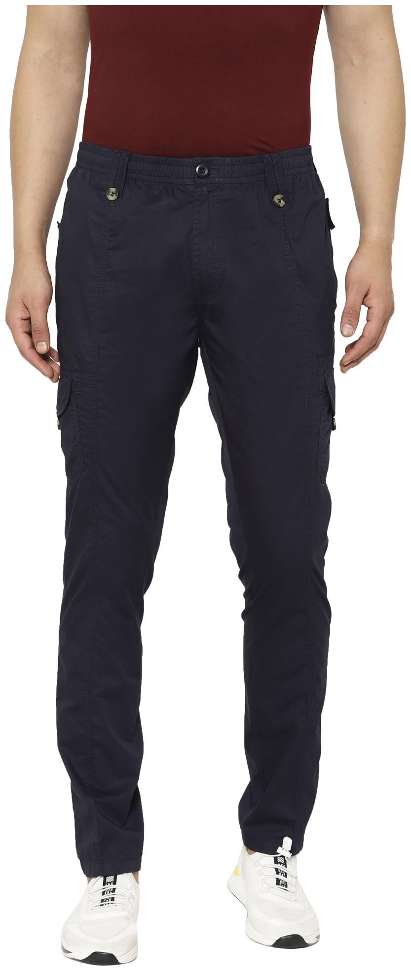 

Sapper Men Navy blue Solid Slim fit Travel friendly Cargos