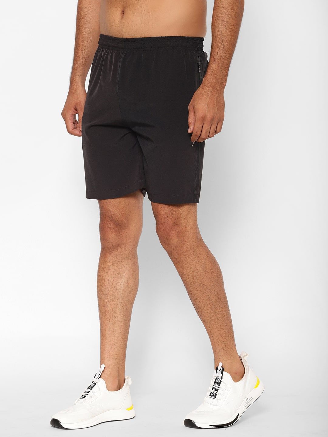 

Sapper Men Polyester Solid Black Sports Shorts