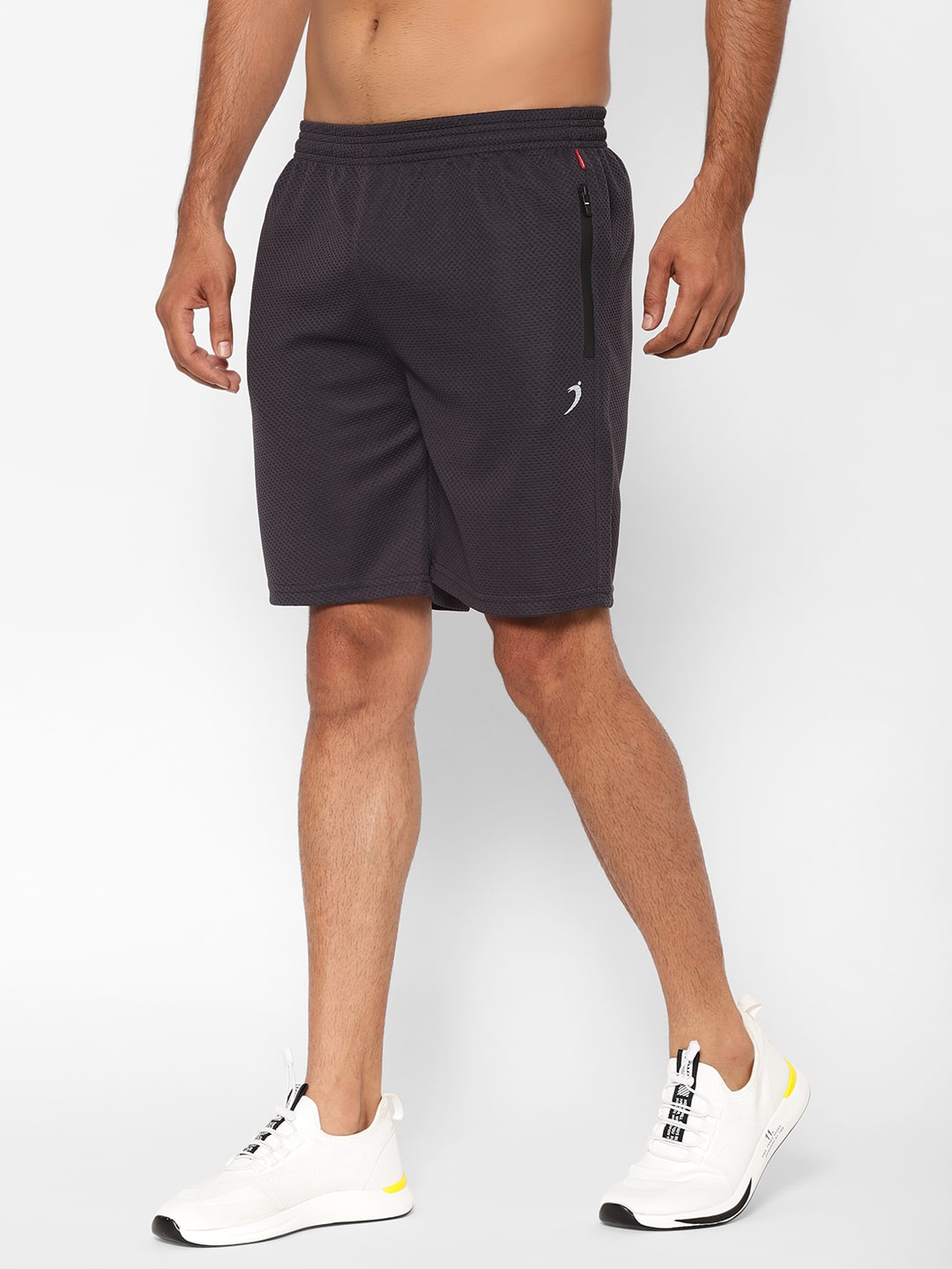 

Sapper Men Polyester Solid Grey Sports Shorts