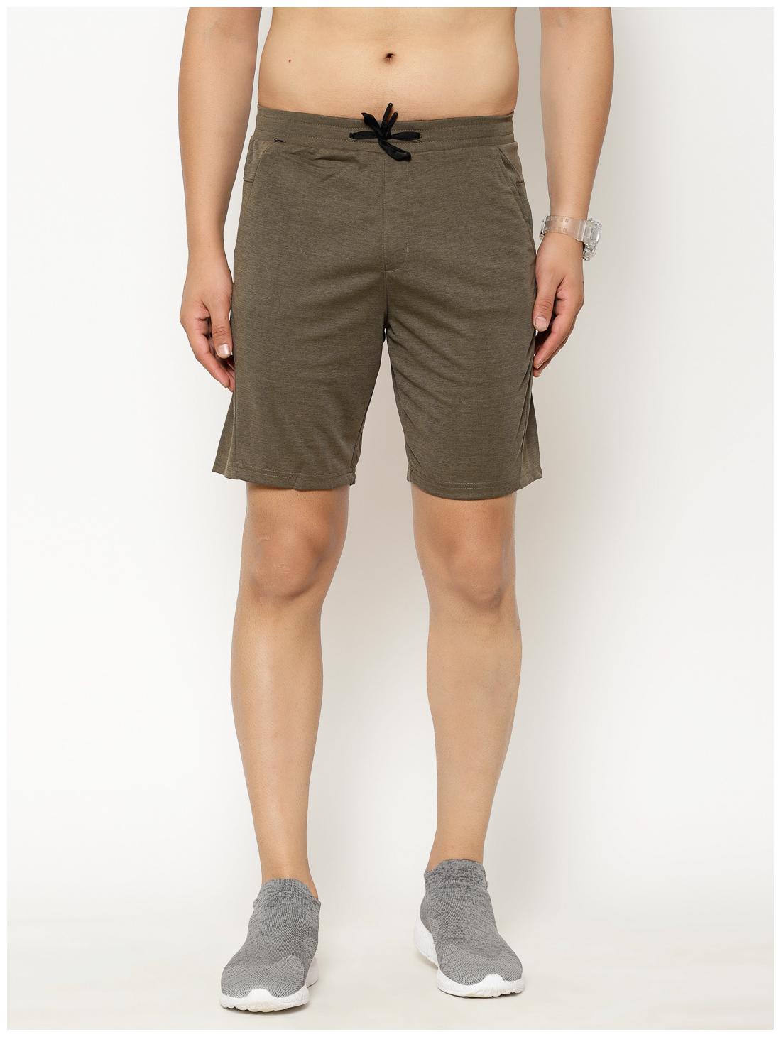 

Sapper Mens Polyester Olive Slim Fit Solid Sports Shorts