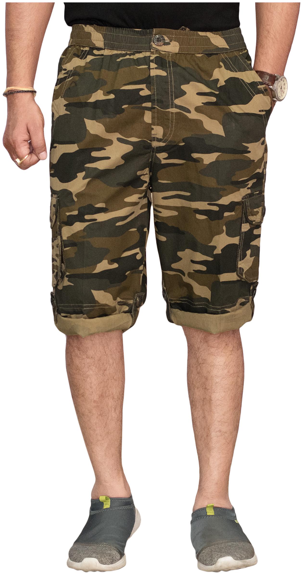 

SAPPER mens Camouflage cargo 3 4 shorts for men(KHAKI X-LARGE)