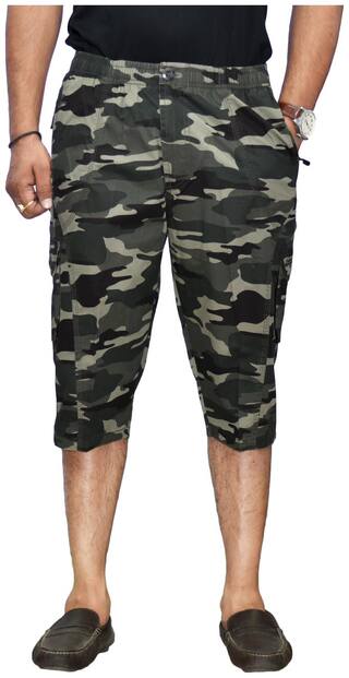 Sapper Men Black Regular Fit Cargo Shorts