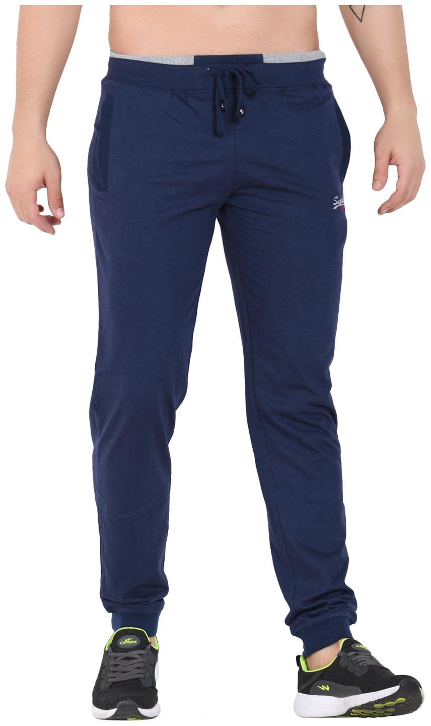 

SAPPER mens regular jogger track pants slim fit(MELANGE BLUE LARGE)