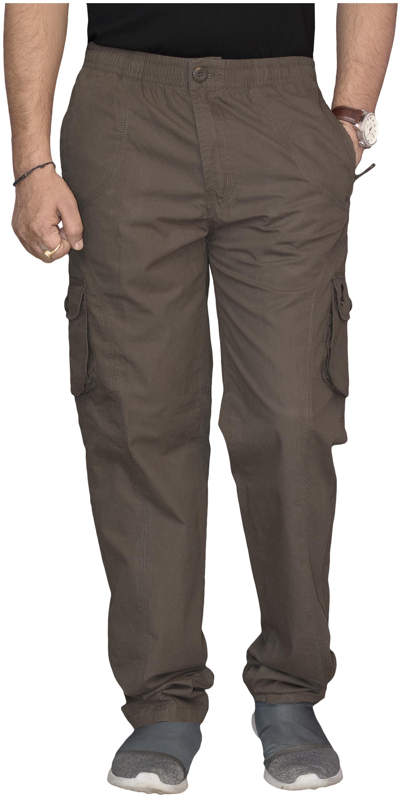 

Sapper Men Grey Solid Slim fit Cargos