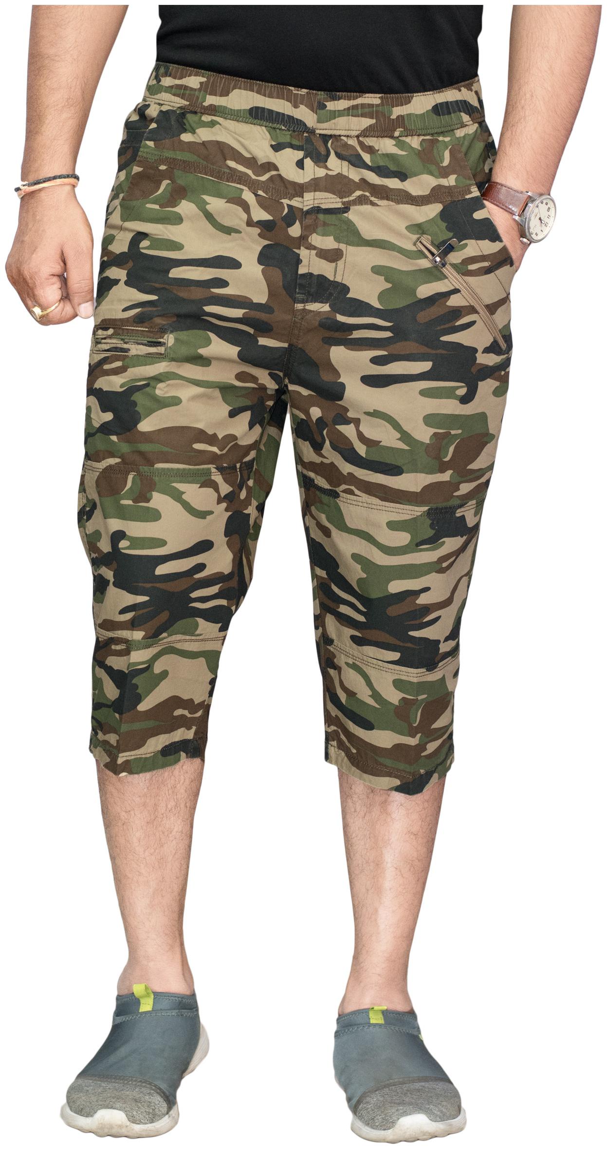 

SAPPER military army camouflage three fourth pants for men(GOLD LARGE)