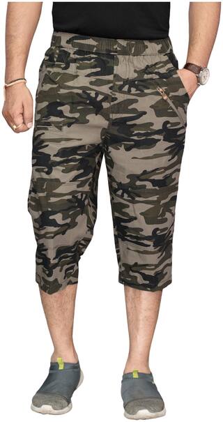 SAPPER military army camouflage three fourth pants for men(GREEN;XXX-LARGE)