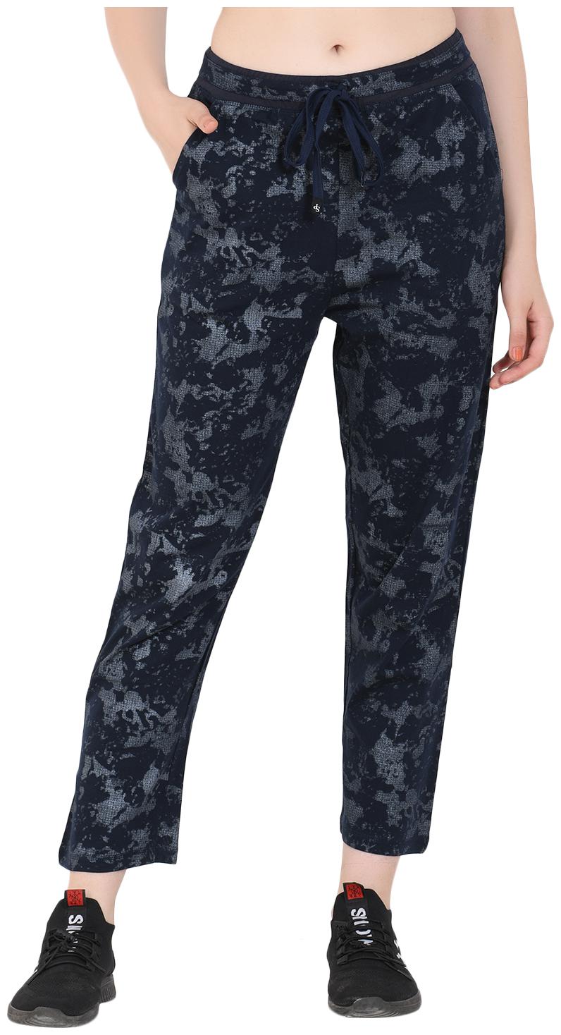 

Sapper Women Blue Printed Cotton Blend Track Pants
