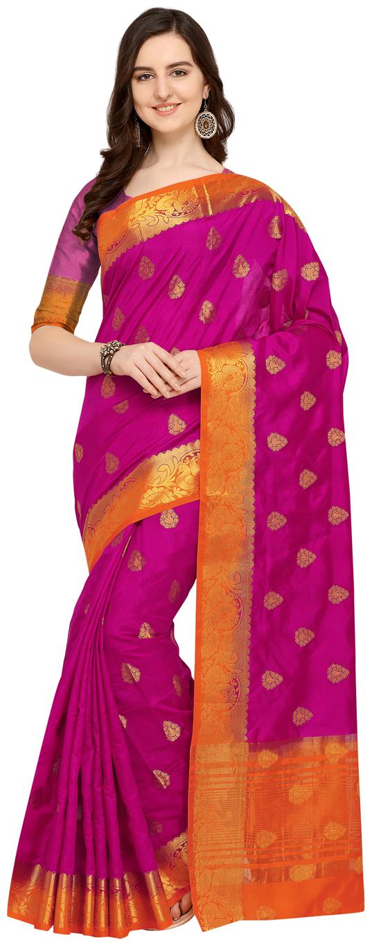 

Saree Swarg Pink Art Silk Saree with Blouse