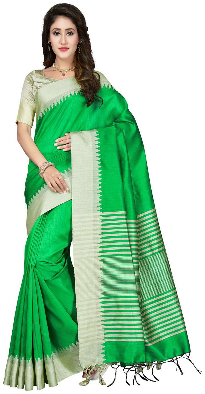 

Saree Swarg Green Art Silk Saree with Blouse