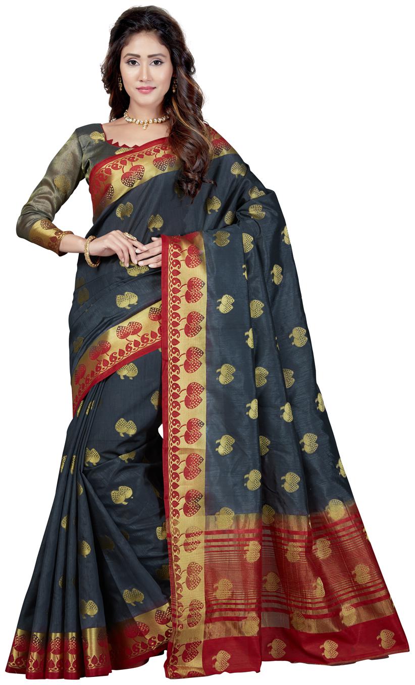 

Saree Swarg Grey Art Silk Saree with Blouse