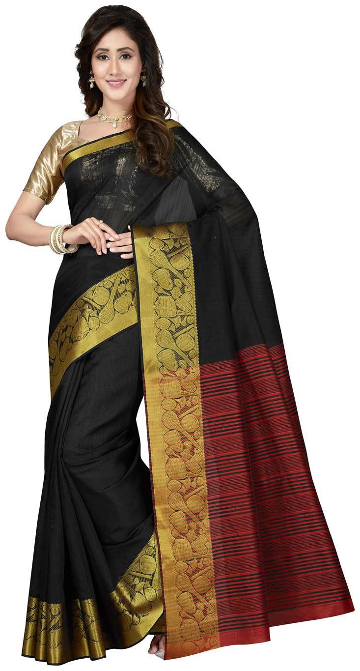 

Saree Swarg Black Art Silk Saree with Blouse