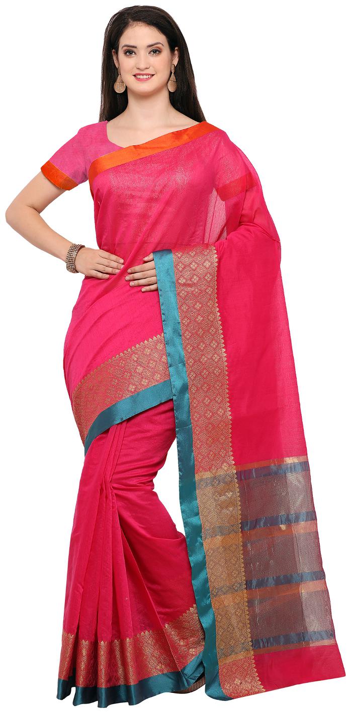 

Sareemall pink Casual Art Silk Paisley Saree With Unstitched Blouse
