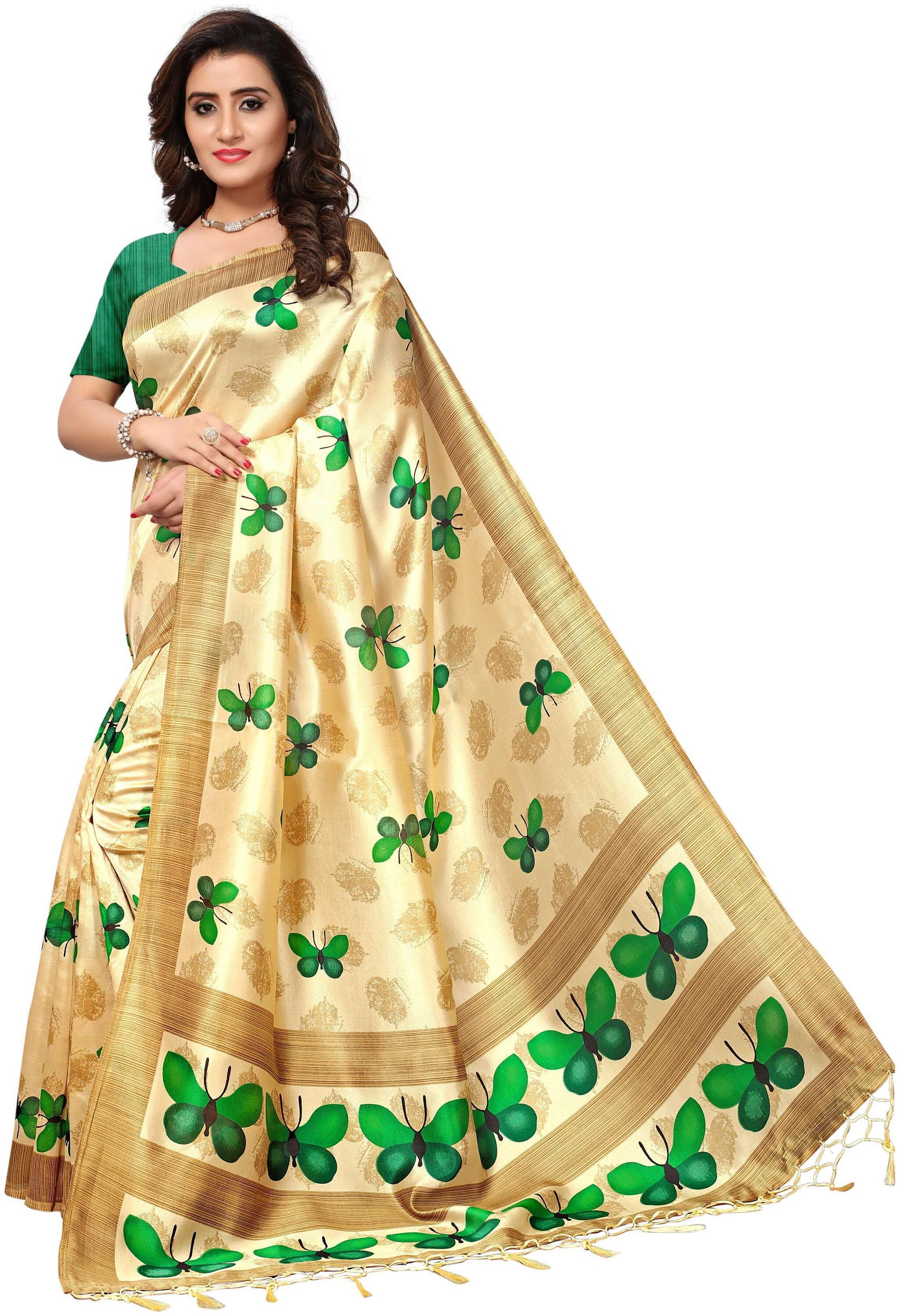 

Sareemall self design dailywear casual art silk saree with unstitched blouse