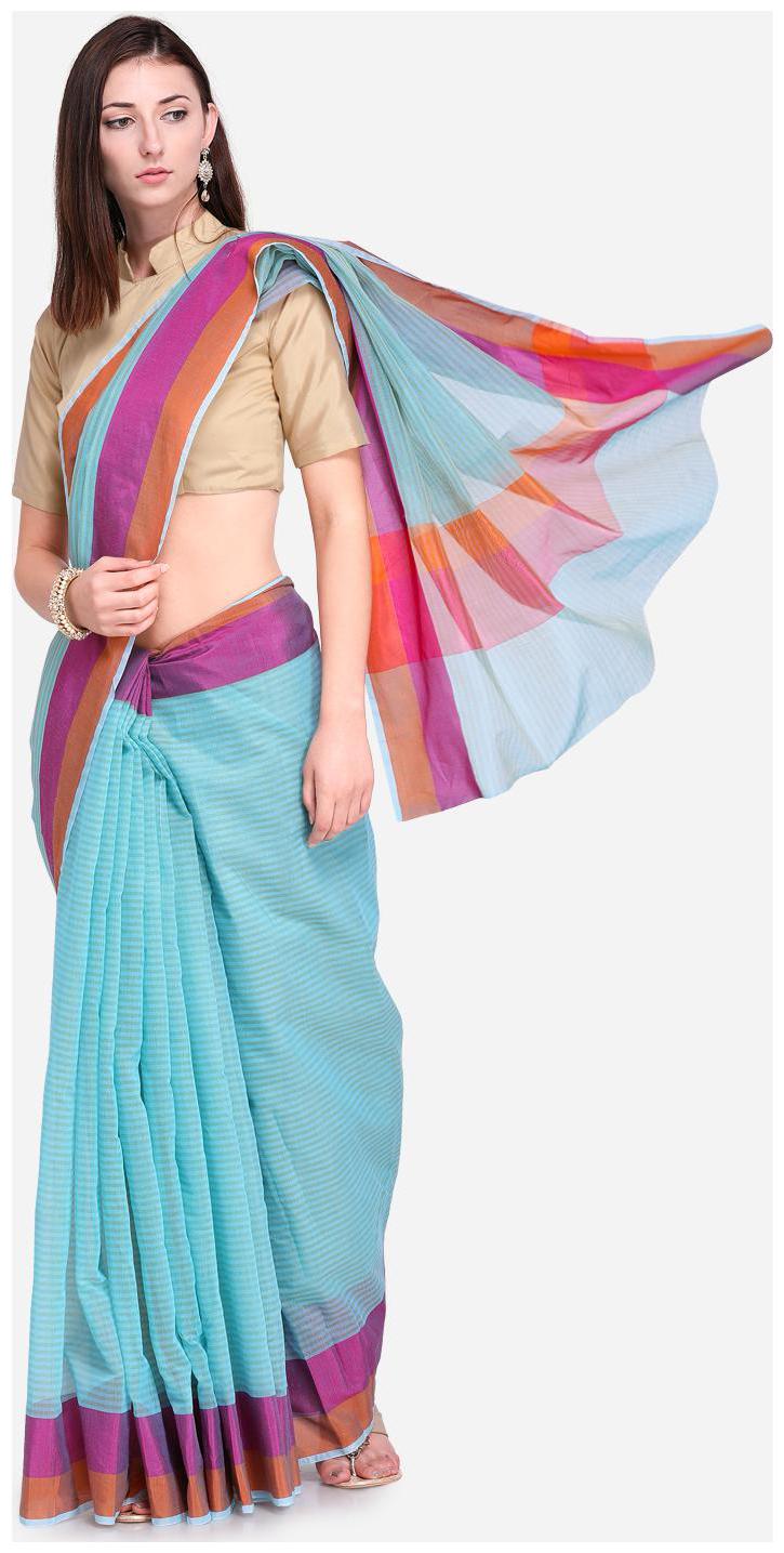 

Sareemall Sky Blue Party Wear Art Silk Solid Saree With Unstitched Blouse