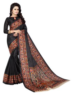 

(Sarees)Women Mode Black Color Art Silk Casual Wear Saree