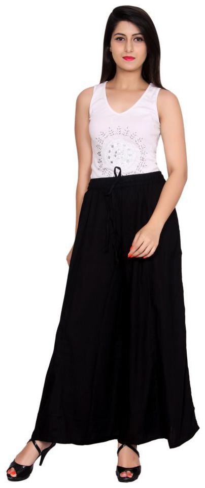 

SAS Flared Rayon Palazzos - Black