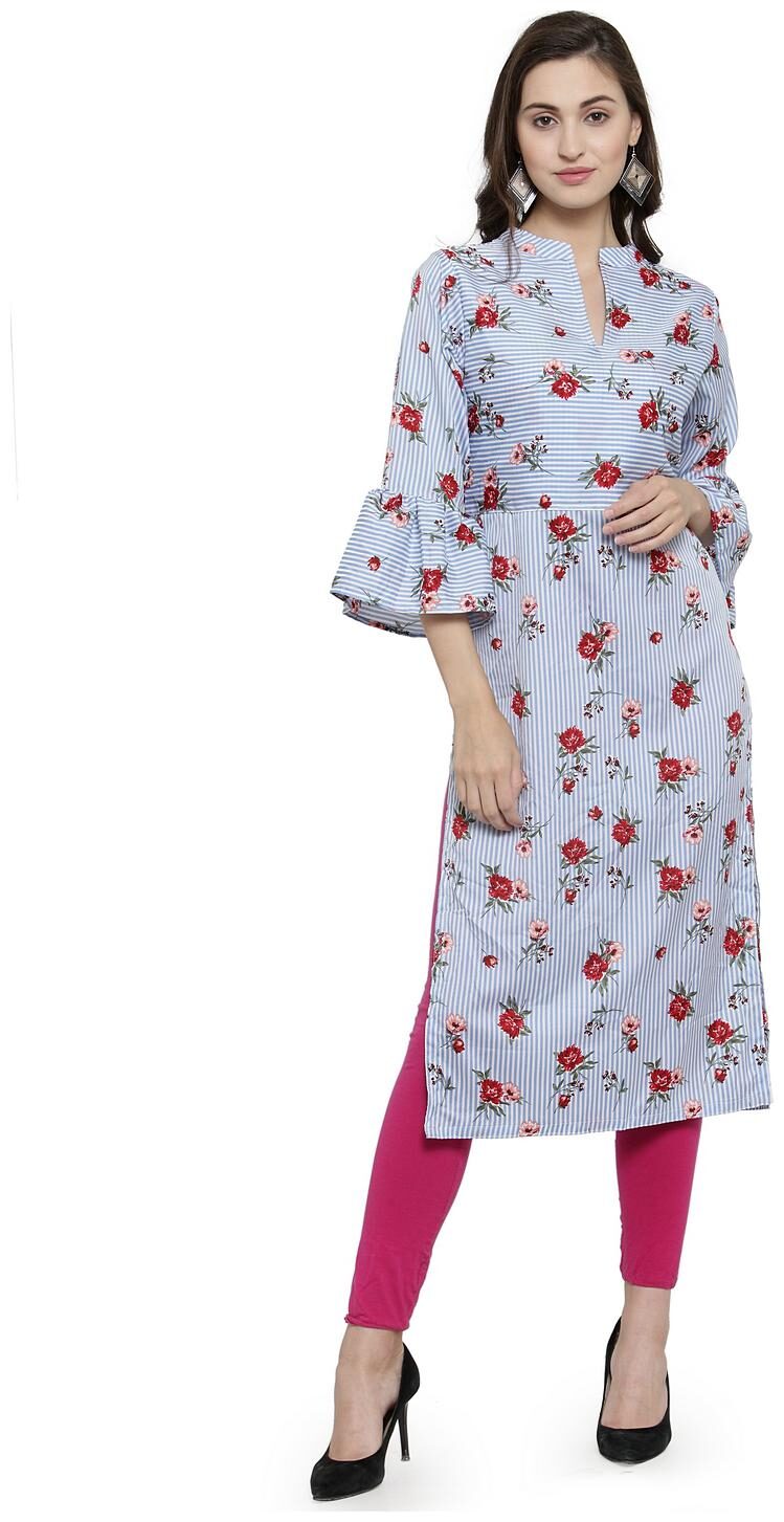 

Sayesha Women Blue Floral Straight Kurta