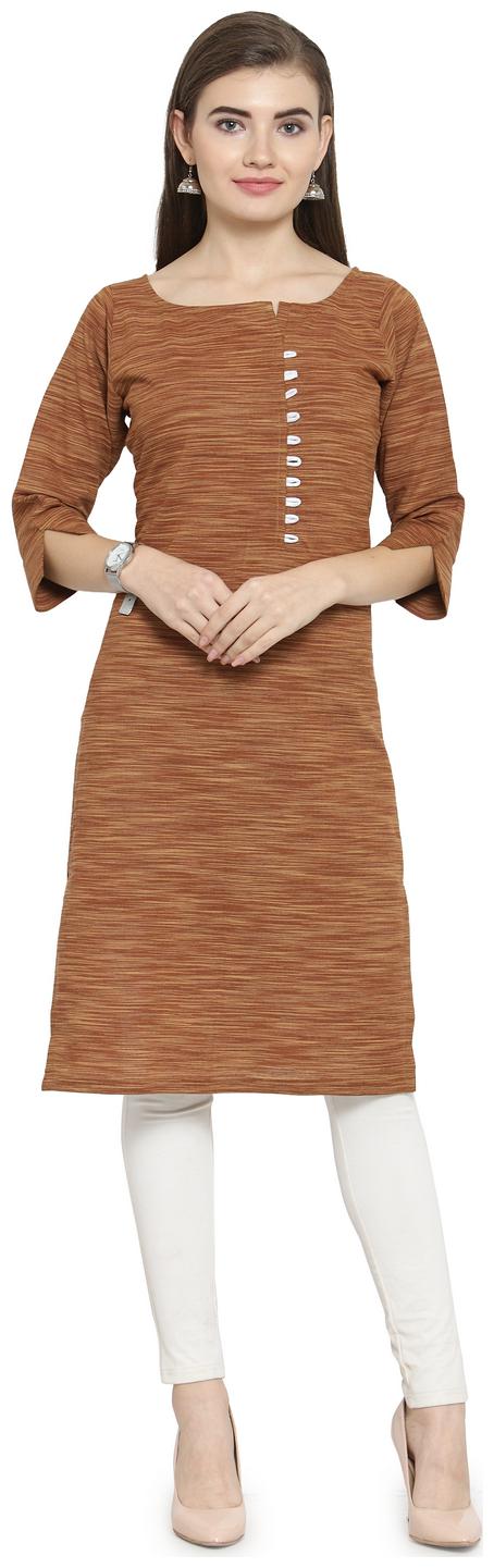 

Sayesha Mustard Cotton Boat Neck Kurti
