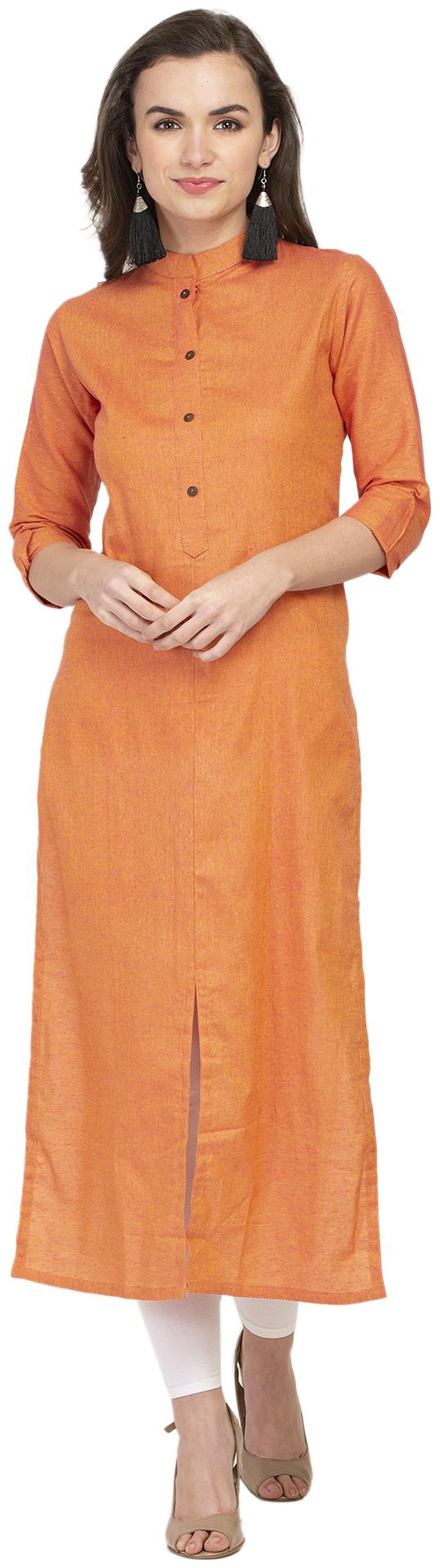 

Sayesha Women Orange Solid Straight Kurta