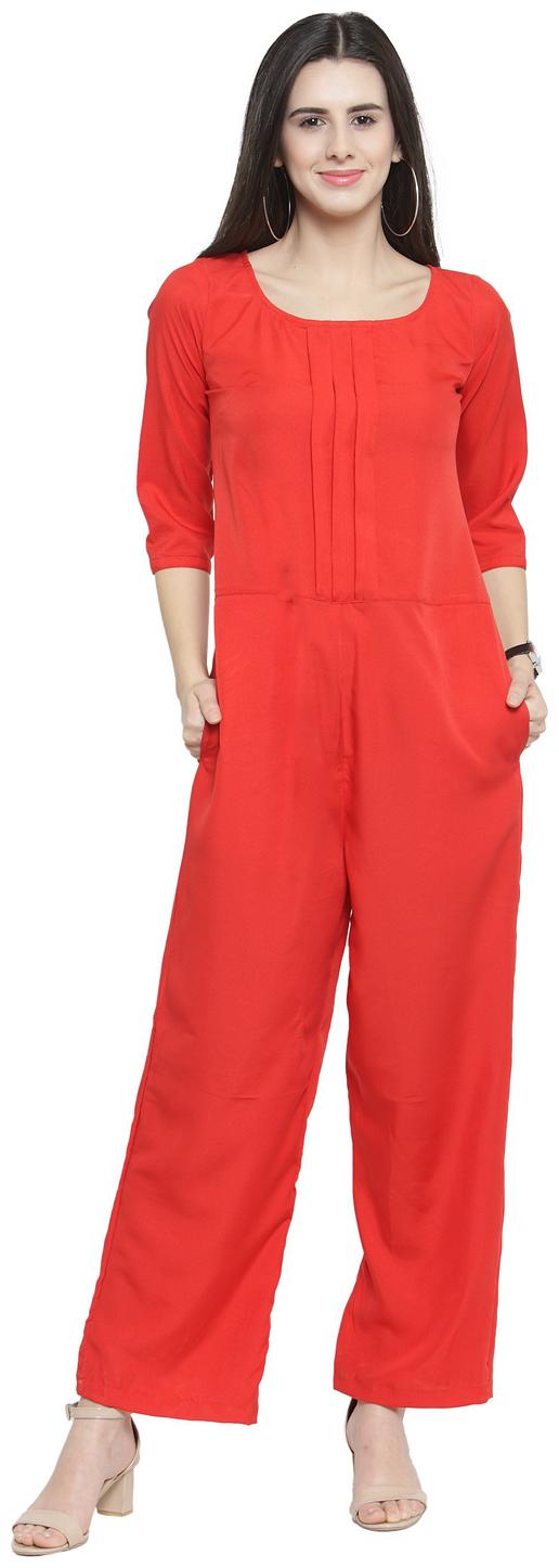 

Sayesha Solid Jumpsuit - Red
