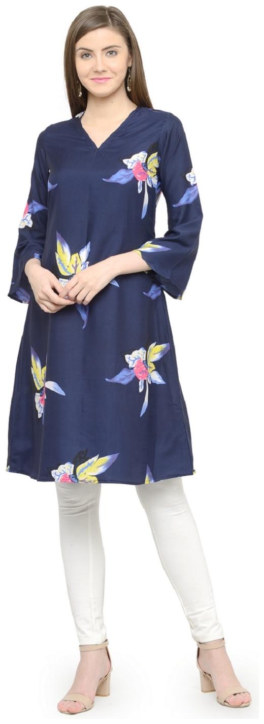 

Sayesha Women Blue Printed Straight Kurta