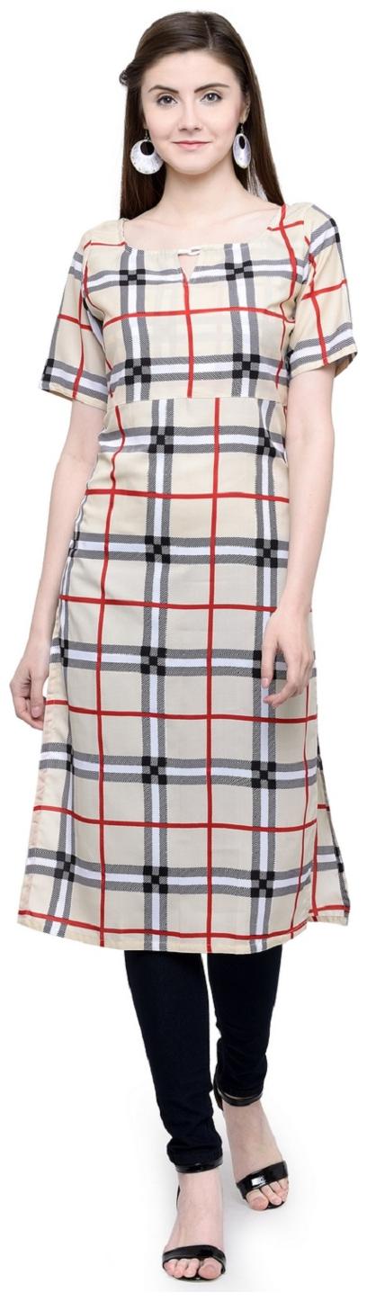 

Sayesha Women Beige Printed Straight Kurta