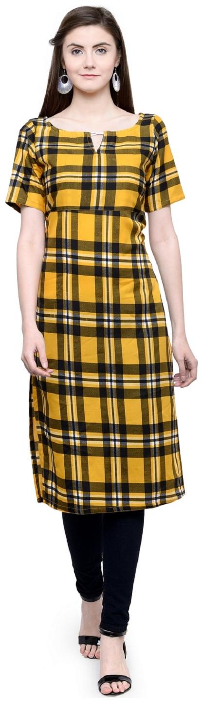 

Sayesha Women Yellow Printed Straight Kurta