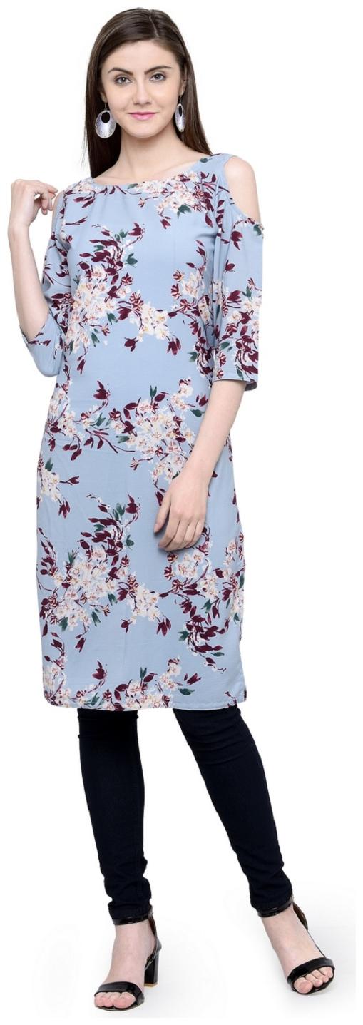 

Sayesha Women Blue Printed Straight Kurta