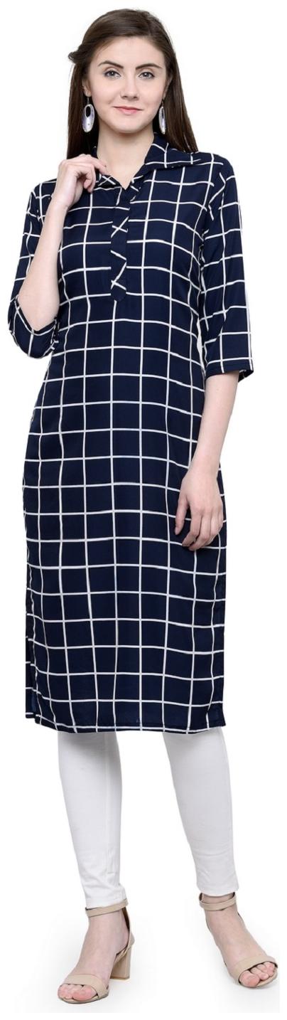 

Sayesha Women Blue Printed Straight Kurta