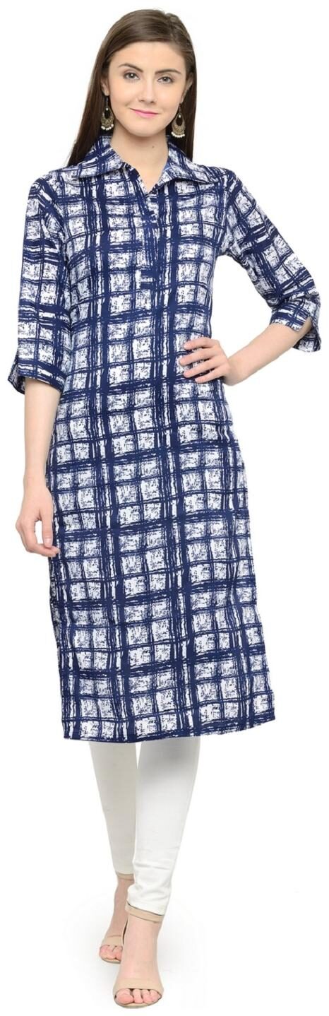 

Sayesha Women Blue Printed Straight Kurta