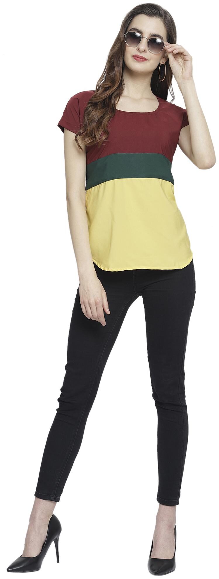 

Sayesha Women Colourblocked Regular top - Multi