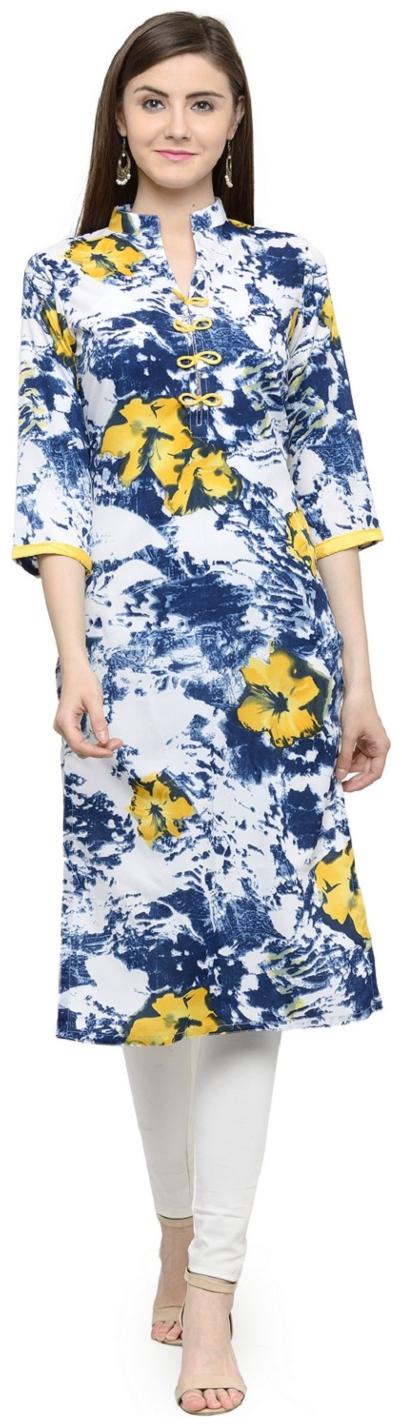 

Sayesha Women Blue Printed Straight Kurta