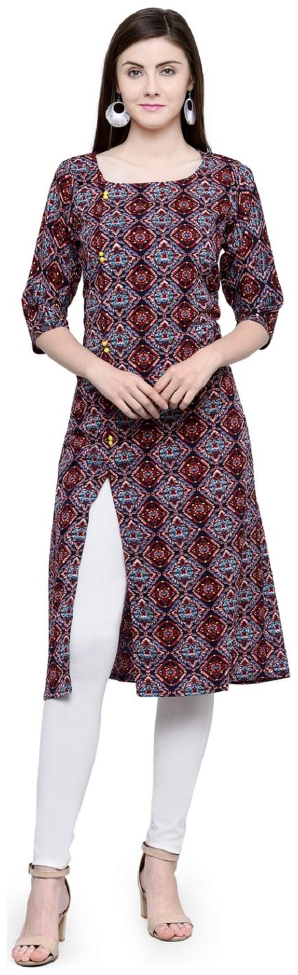 

Sayesha Women Red Printed Straight Kurta